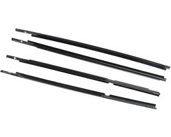 Tochtstrip Deur Glas - Raamafdichting Rubber - Voertuig Beschermen - Soepele Raamlift - 4 Stuks - Zwart