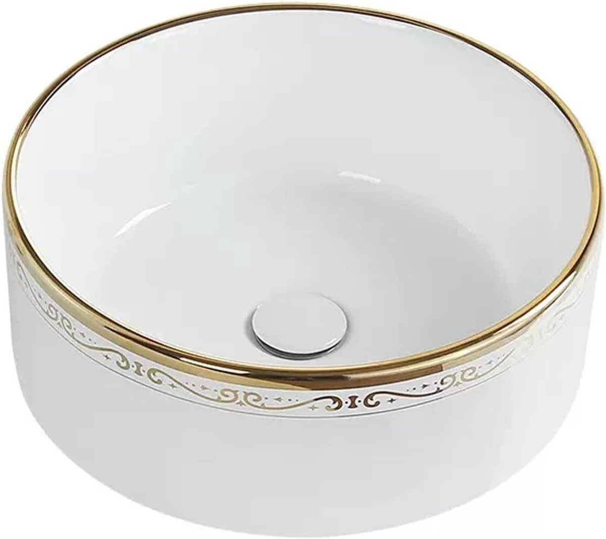 Ronde Wastafel Keramiek - Apothekerskast Wastafel - Badkamer Vernieuwen - Hoge Temperatuur Gebakken - 30.5 cm Diameter - Wit
