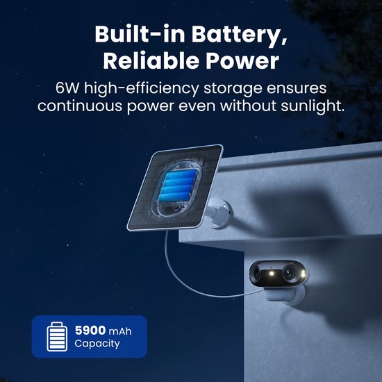 Reolink 6W Zonnepaneel - 5900mAh Accu - Stabiel opladen bij -10°C - 6-laags Accubescherming - Flexibele Montage - IP67 van Reolink — afbeelding 5