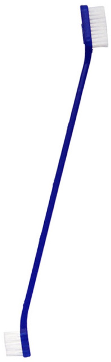 Dubbelzijdige tandenborstel voor honden 17 cm, Donkerblauw
