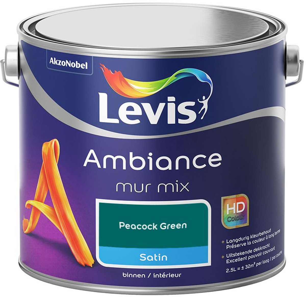 Levis - Ambiance Mur Satin Mix - Peacock Green - Mengverf - 2,5 L