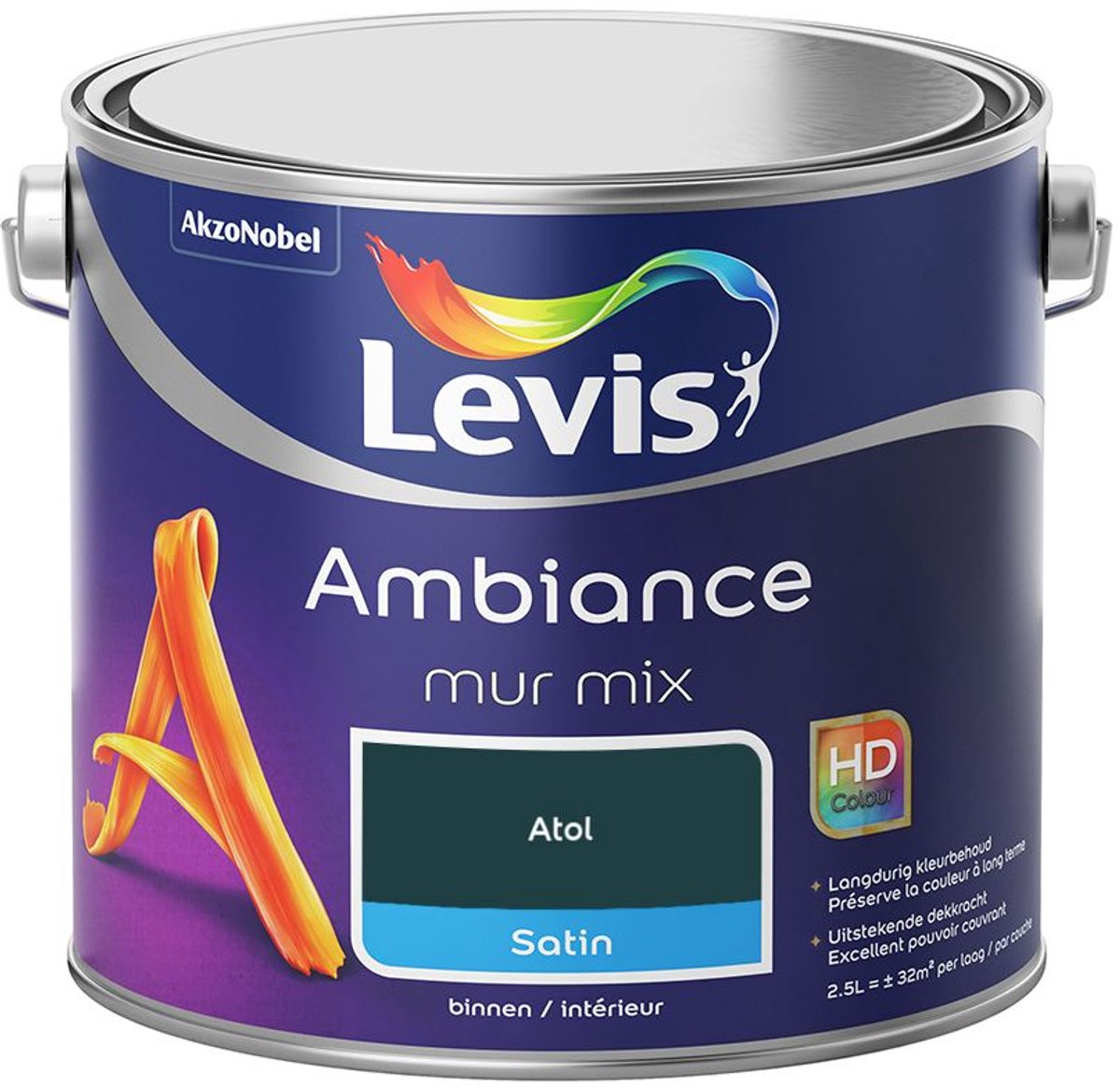 Levis - Ambiance Mur Satin Mix - Atol - Mengverf - 2,5 L