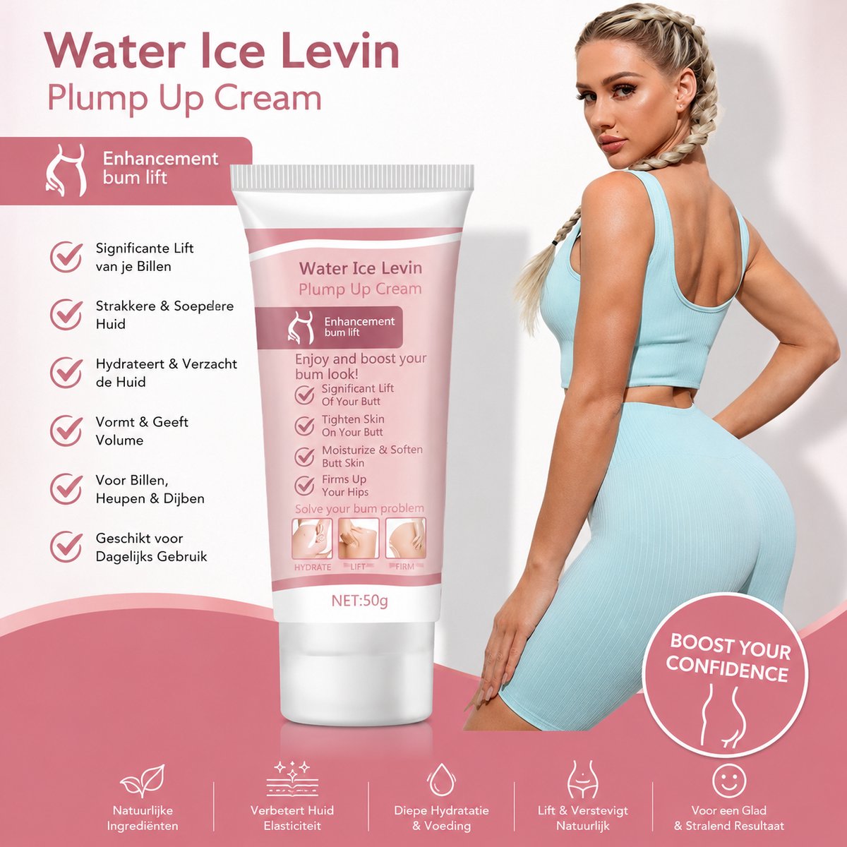 Water Ice Levin Billen Massagecrème, Verstevigend & Vergrotend