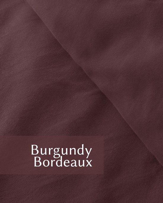 HOOMstyle Dekbedovertrek met kussenslopen - luxe micro Percale - dekbedovertrek - 140x220cm - 1 persoons - Bordeaux van HOOMstyle — afbeelding 4