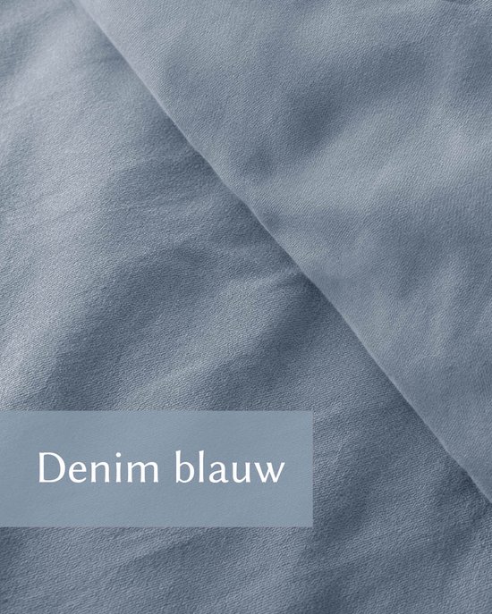 HOOMstyle Dekbedovertrek met kussenslopen - luxe micro Percale - dekbedovertrek - 140x220cm - 1 persoons - Denim Blauw van HOOMstyle — afbeelding 4