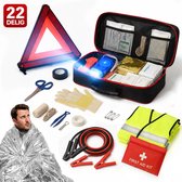 Auto Luxe Veiligheid Set voor op de Weg – Veiligheidsset met Reflecterend Vest, EHBO set en Gevarendriehoek | Autobenodigdheden