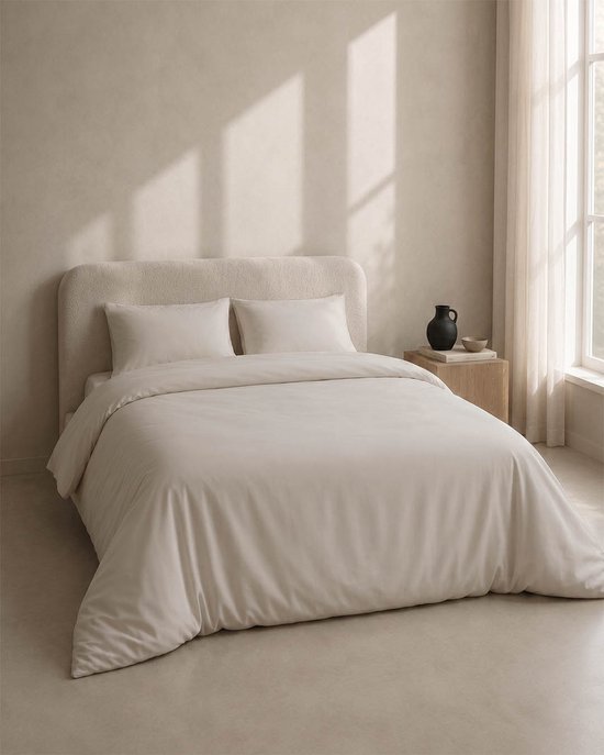 HOOMstyle Dekbedovertrek met kussenslopen - luxe micro Percale - dekbedovertrek - 200x220cm - 2 persoons - Zand van HOOMstyle — afbeelding 2