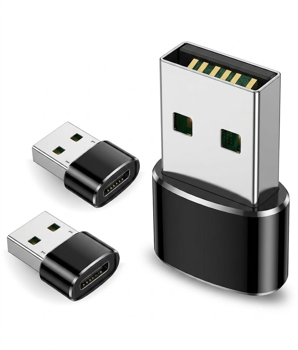 Cicon 3x USB naar USB C Adapter - USB A naar USB C Converter - USB C naar USB Adapter - Universeel - Zwart