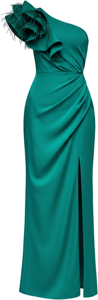 LARICA Jurk - polyester - rits - effen Groen S