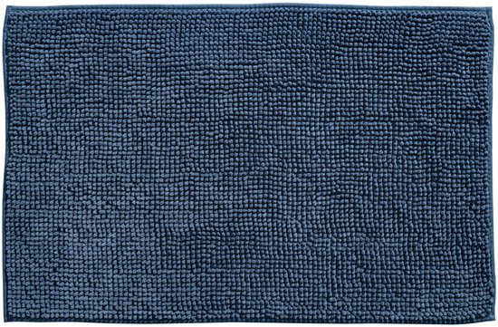 Badmat Indiana Blauw 50x78 cm – Zachte Chenille Badmat Rechthoek – Luxe Douchemat – Sneldrogend & Waterabsorberend – Oeko-Tex Gecertificeerd – Wasbaar