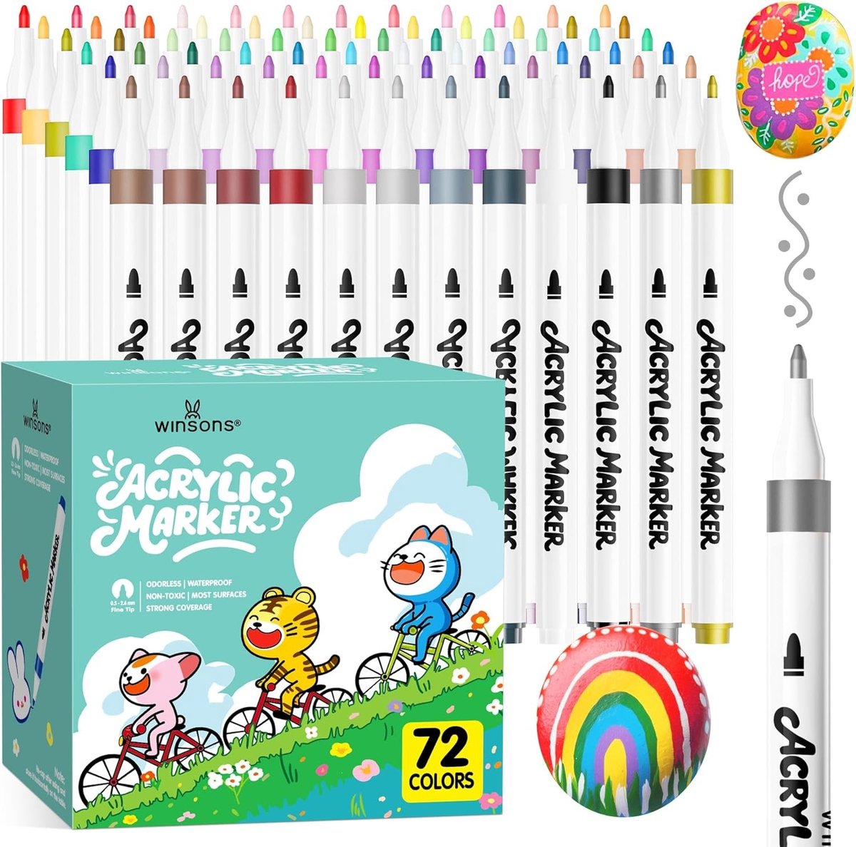 Permanent Markeerstift - 72 Kleuren - Fijne Punt - Waterdicht - Voor Creatieve Projecten