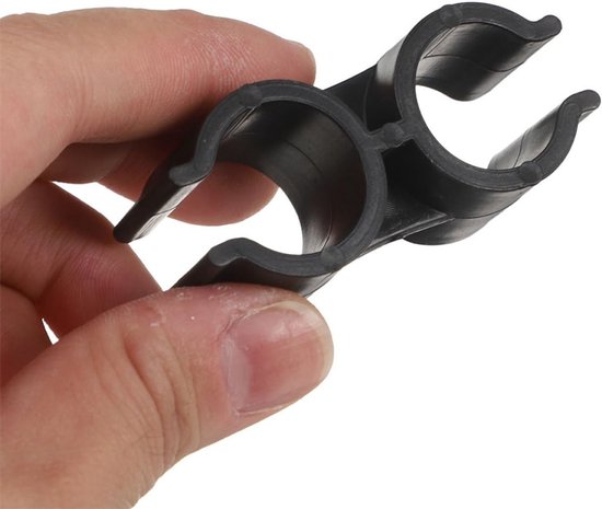 6-pack 25 mm Dubbele Kunststof Pijpklemmen - H-type Klemmen / Dubbele U-beugels - Voor het veilig ondersteunen van pijpen en het verbinden van pijpondersteuningsstaven — afbeelding 4