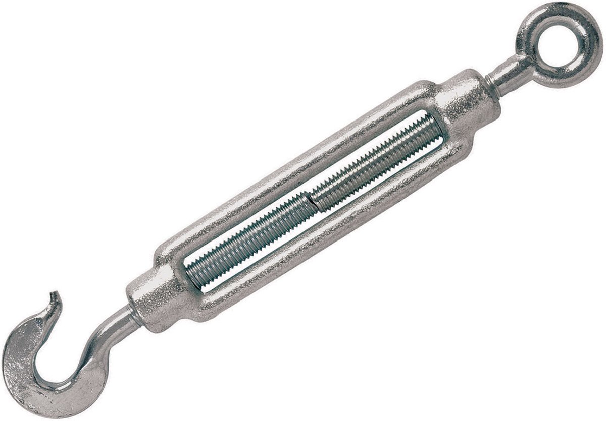 Spanschroef Haak/Oog M6 – DIN 1480 – Vernikkeld – Verstelbaar 150-240 mm – TOOLTECH