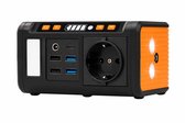 Draagbare Power Station 20.000 mAh - 74Wh met AC en 5x USB Uitgangen – Powerbank 74 - Geïntegreerd Stopcontact - Zwart