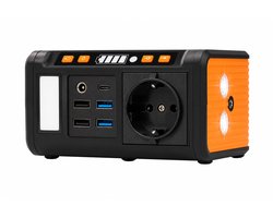 Draagbare Power Station 20.000 mAh - 74Wh met AC en 5x USB Uitgangen – Powerbank 74 - Geïntegreerd Stopcontact - Zwart