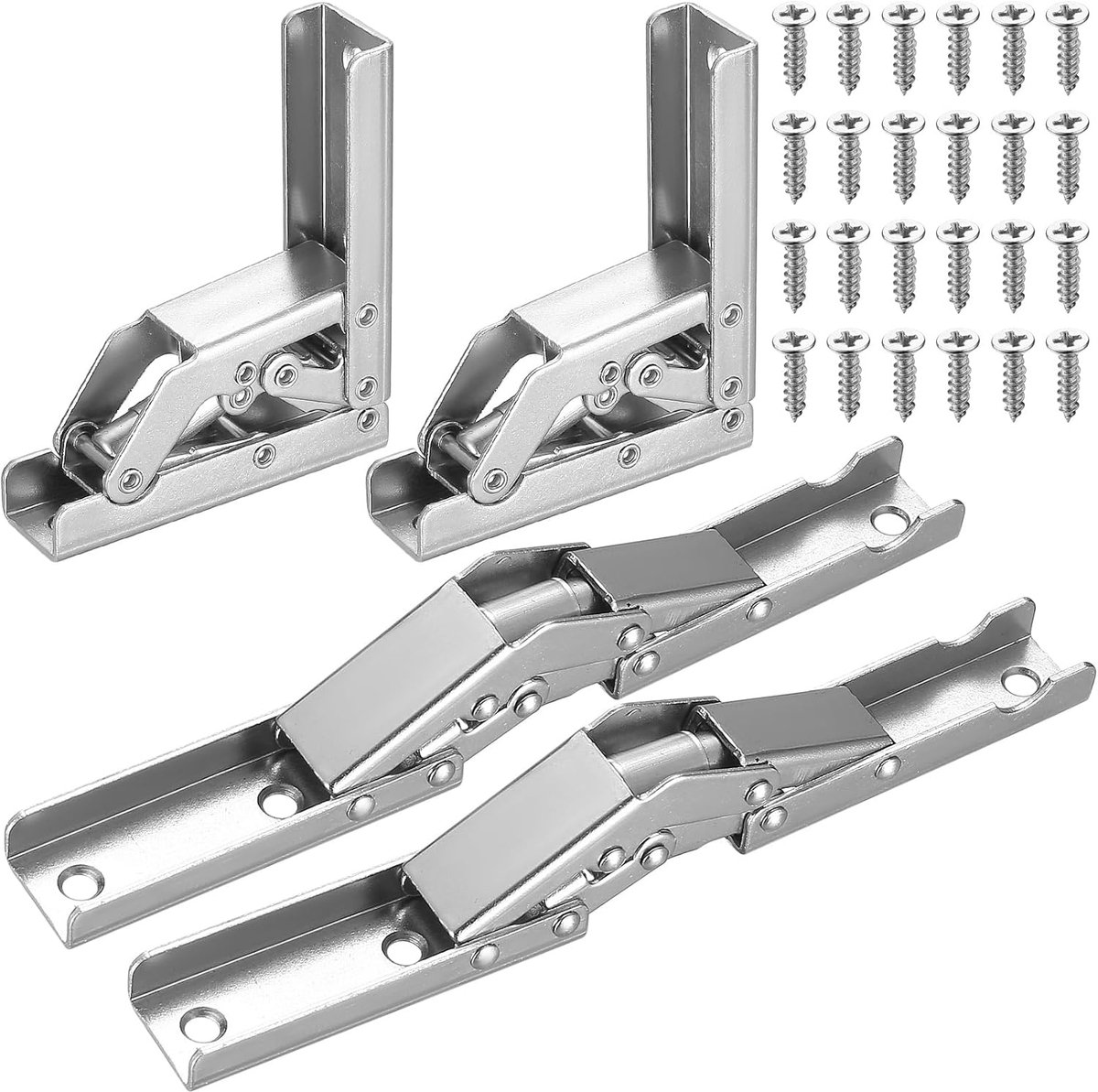 4 Pcs Kitchen Cabinet Hinges,90 Degree Folding Shelf,Hidden Cabinet Door Hinges,Bracket Table Holder Furniture Hinges - ShopVlot