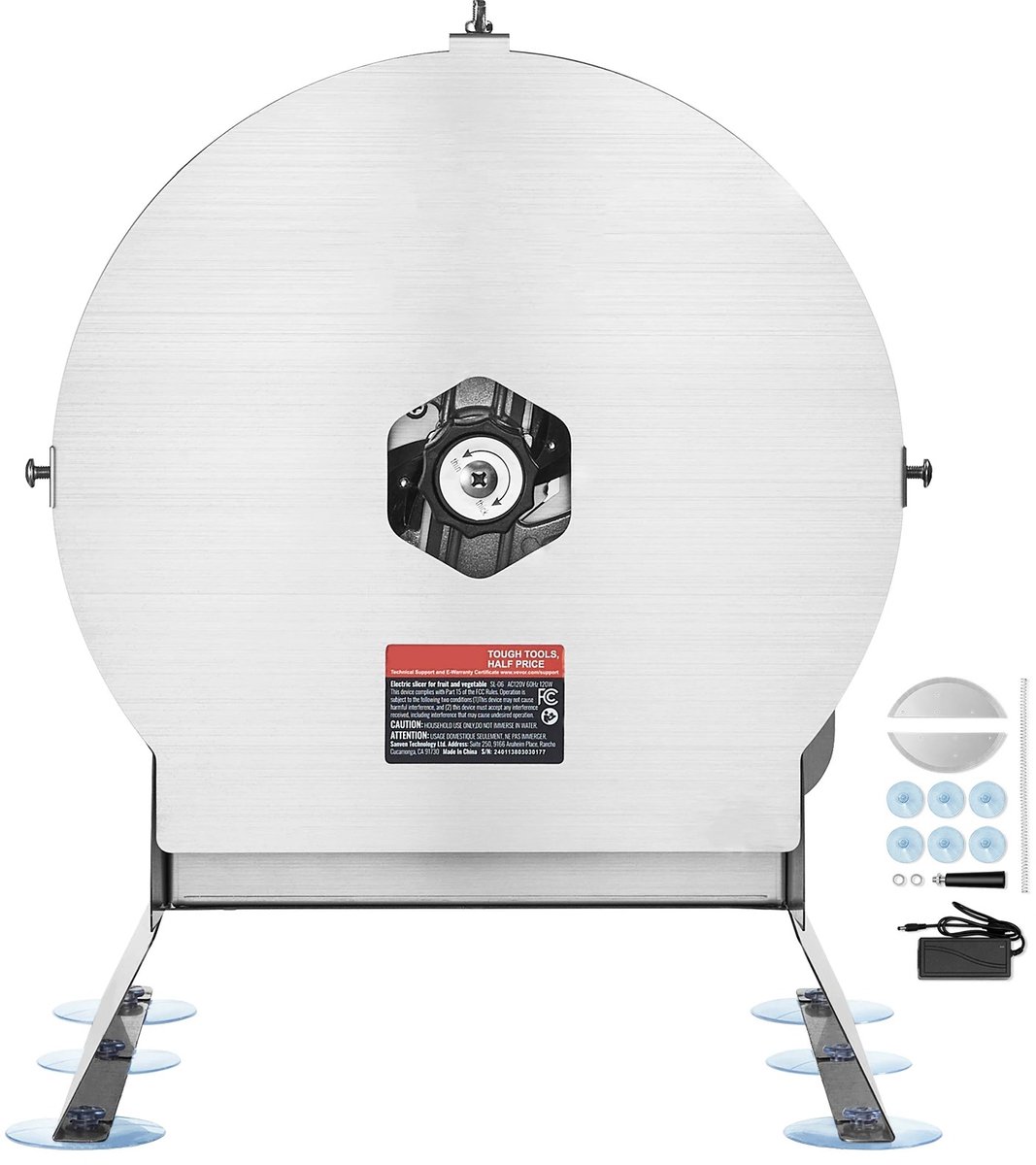 Roossentials elektrische groentesnijder - Roestvrijstalen voedsel snijmachine - In dikte verstelbaar - Foodprocessor - RVS