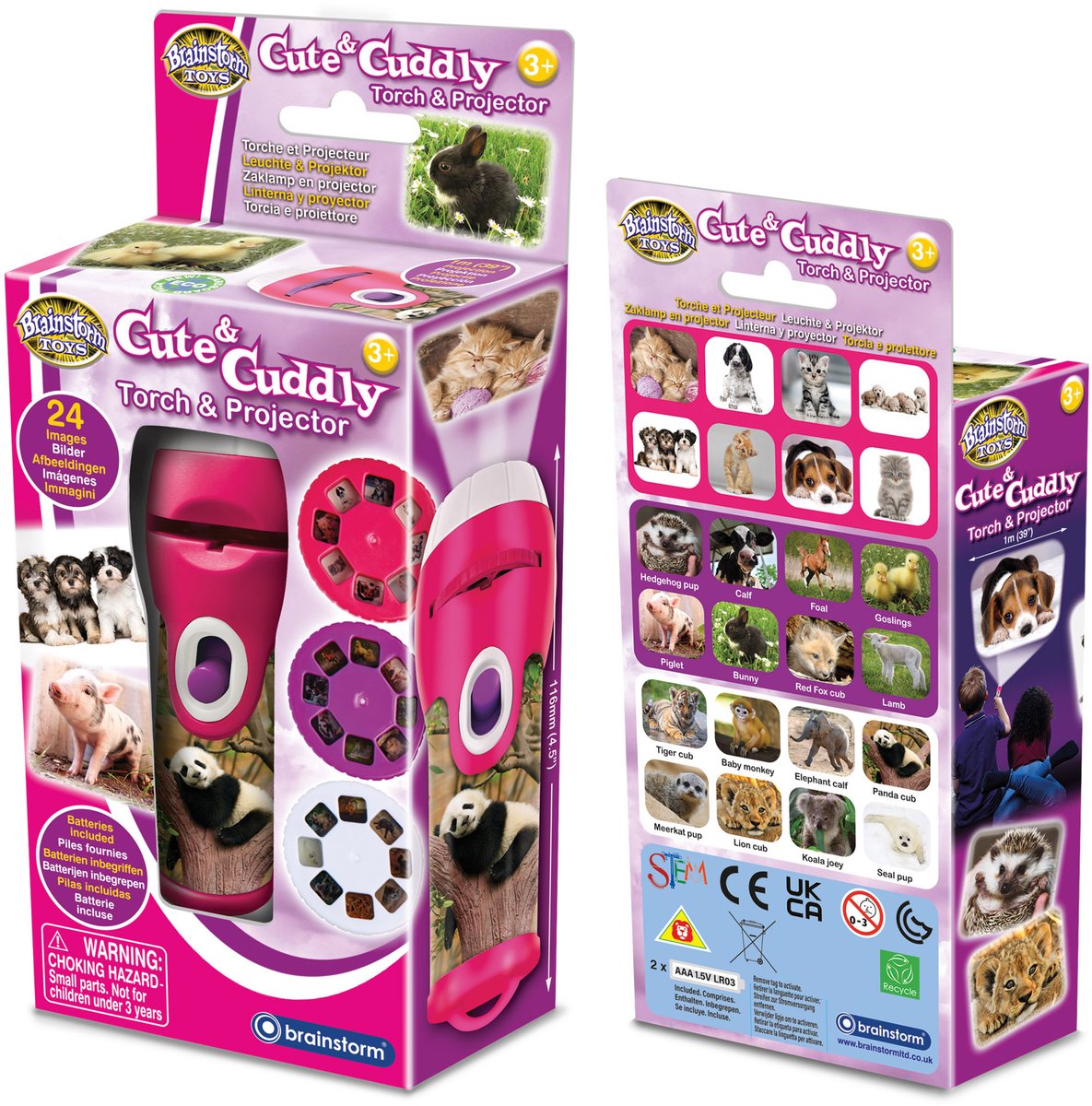 Brainstorm Toys - Cute & Cuddly Projector - zaklamp schattig en knuffelig