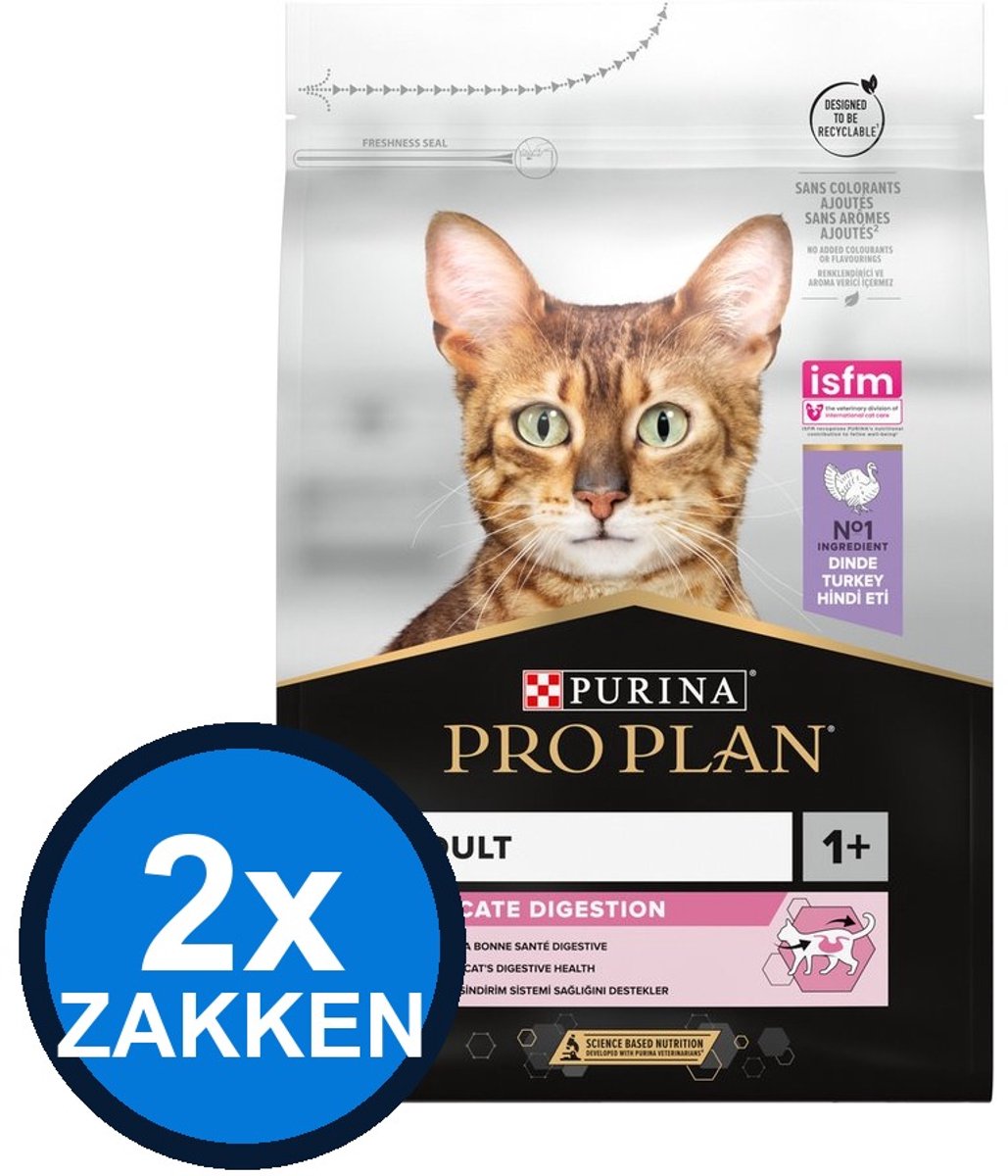 Pro Plan Pro Plan - Adult Delicate Digestion Kalkoen - Kattenvoer Droogvoer - 3 kg