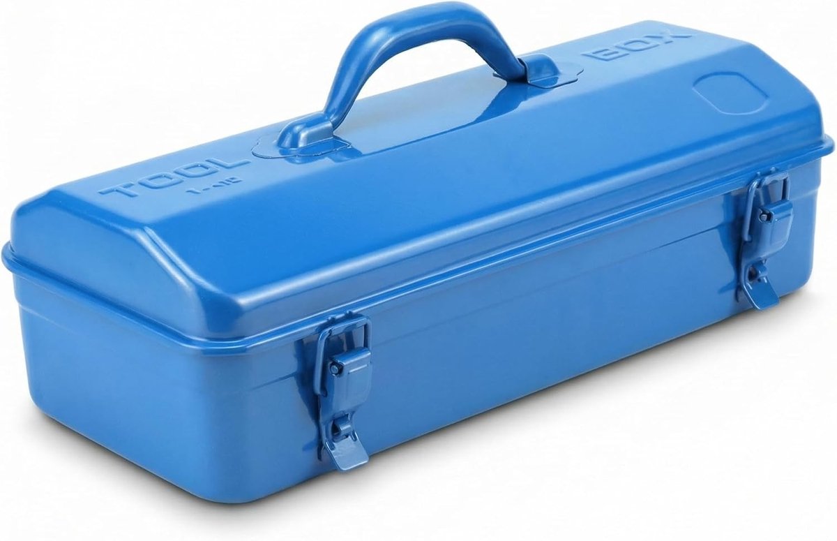 Draagbare metalen gereedschapskoffer van 16 inch met vergrendelbare sluiting voor veilig opbergen van gereedschap en accessoires