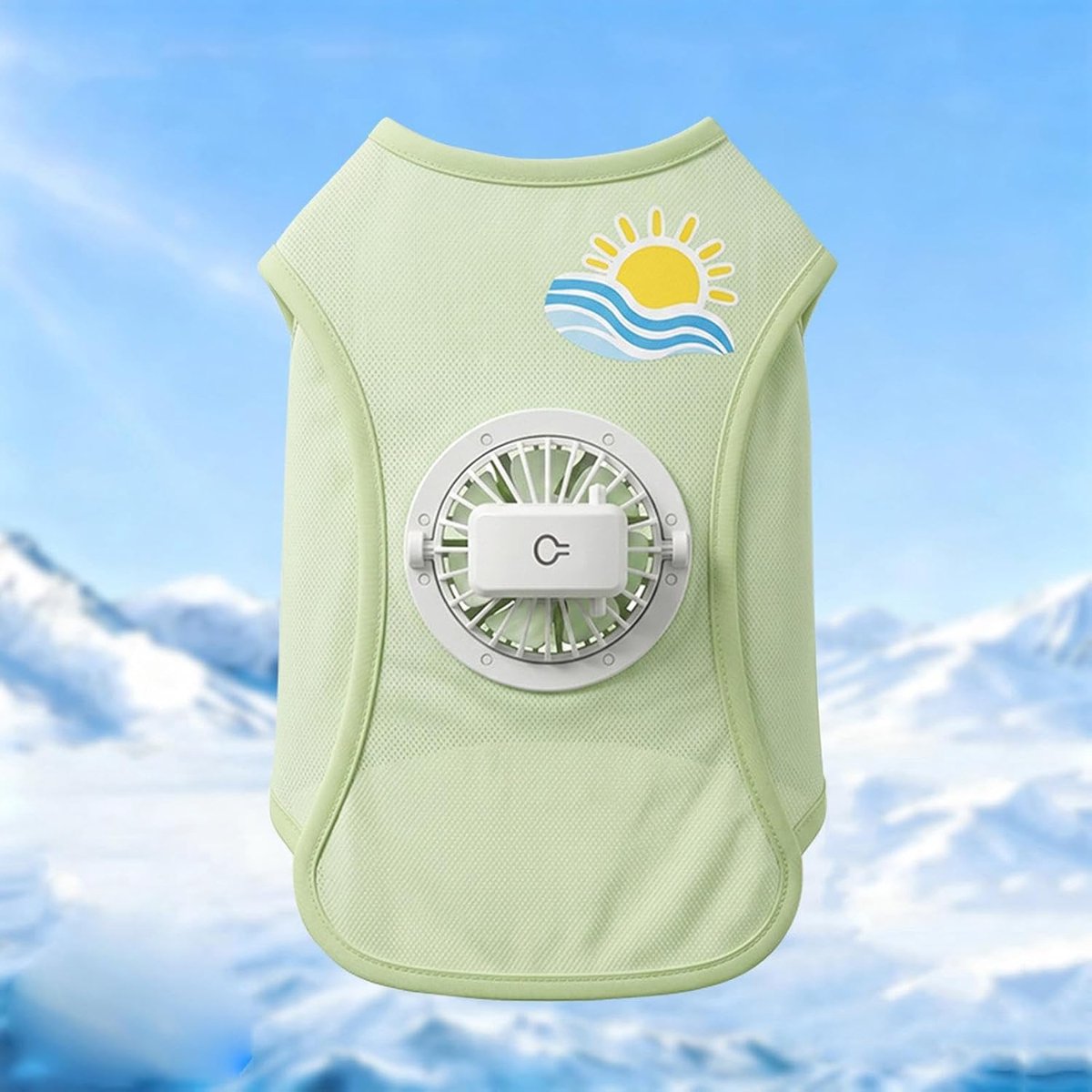 Koelshirt voor honden-3 snelheden- huidvriendelijke kleding met ventilator-koelvest voor de zomer-geschikt voor puppy's, feestjes, wandelingen en als rekwisiet bij buitenfoto's(M)