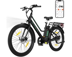 Hitway Elektrische Fiets BK8SL - Trendy 27.5 Inch City Commuter EBike met Afneembare 36V 13Ah Lithium Batterij - Mountain E-Bike met 250W Motor - Damesfiets met App Bediening - IP54 Waterdicht
