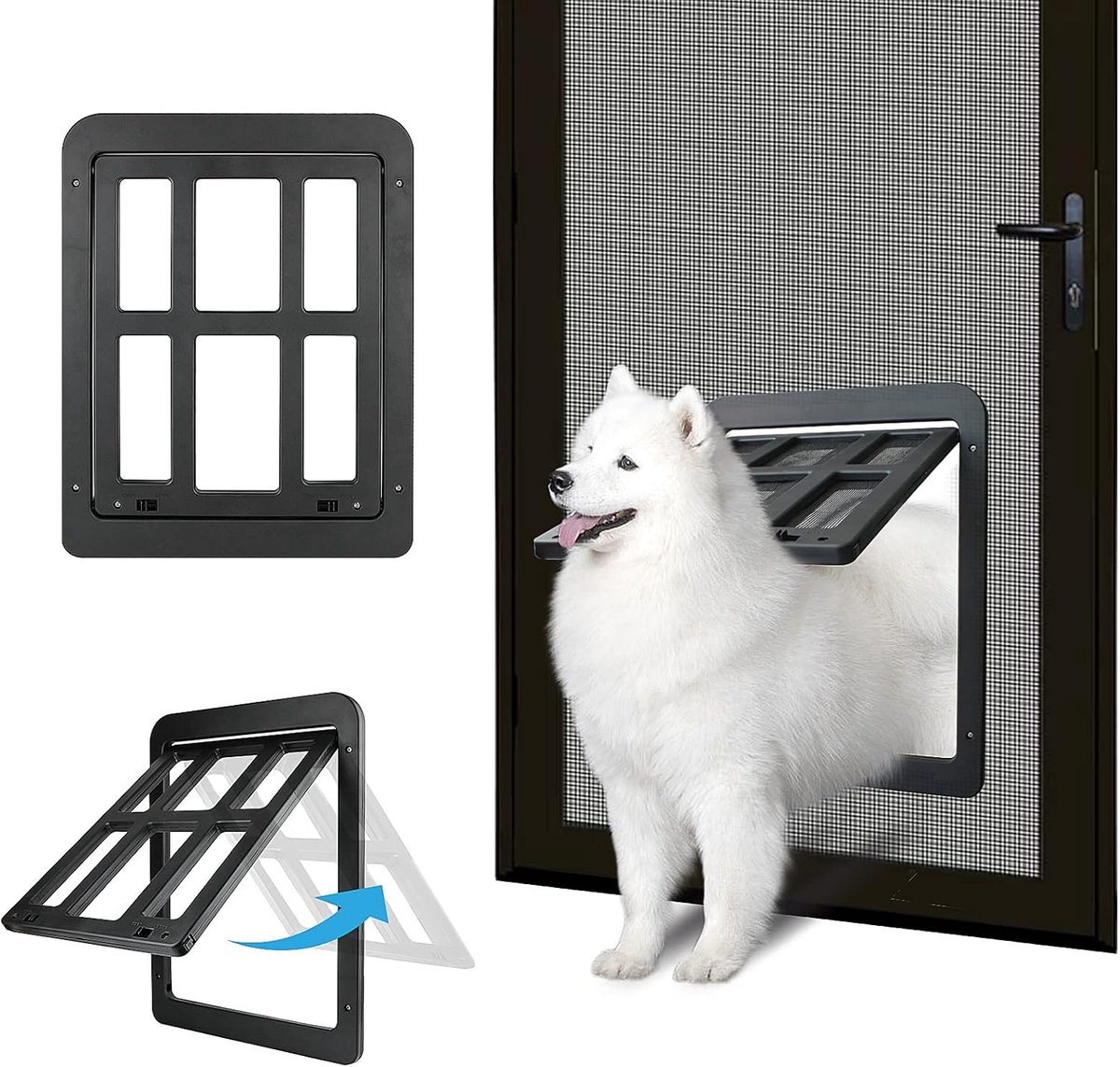 YAGXIG Honden-/Kattenluik - Eenvoudig te installeren - Met slot - (34 cm x 44 cm)
