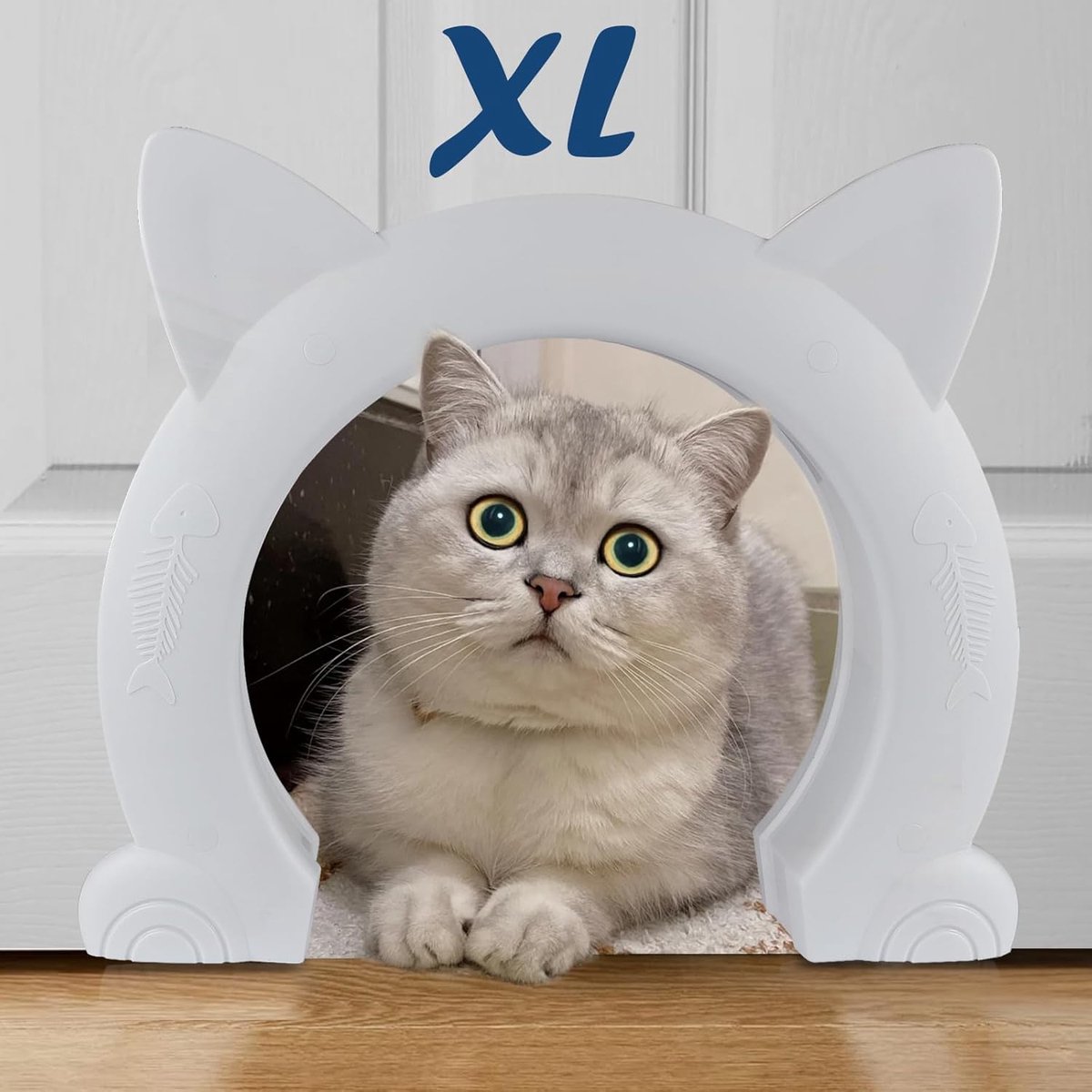 YAGXIG Groot Binnenluik voor Katten - Geschikt voor katten, kittens en kleine honden (wit)