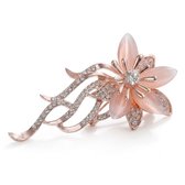 Elegante Orchidee Broche met Strass – Luxe Dames Broche in Roségoud