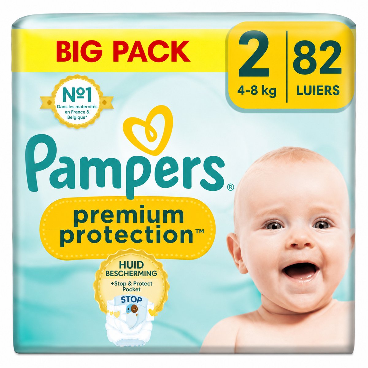 Pampers Premium Protection Maat 2 Luiers (4-8kg) - 82 stuks - Big Pack