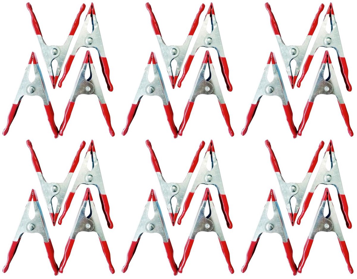 Humbert Hobby zeilklemmen - 24x stuks - metaal - 10 cm - DHZ klemmetjes - vastzetten van doeken - camping - kraampje