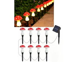 Merkloos Zonne-energiepaddenstoellamp - Gazonverlichting - Schattige zonne-lampjes - Tuinverlichting voor paden - 8 lampvoeten in paddestoelvorm