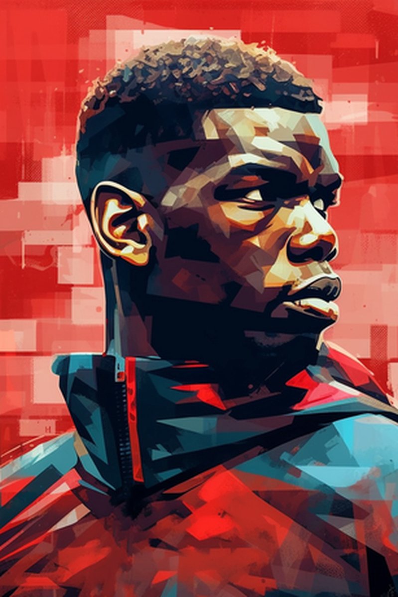 Paul Pogba Poster - Trainingspak - Paul Pogba - Voetbal - Voetballer - Portret - Woondecoratie - posters - formaat 30x40cm - XS683