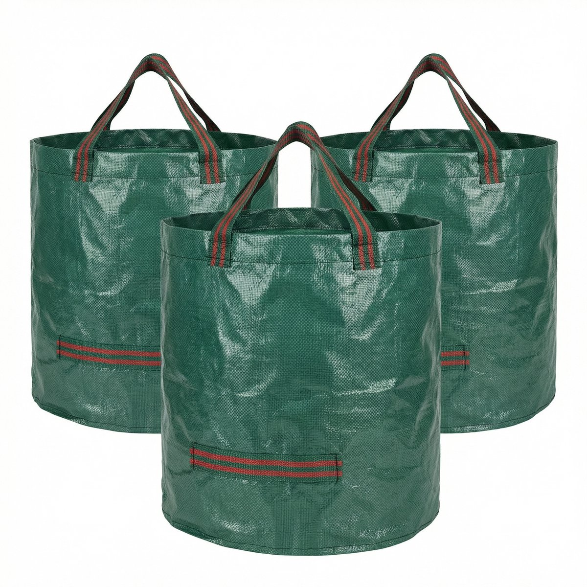 JustValue - Tuinafvalzakken 60L - Herbruikbaar - Set van 3 groen