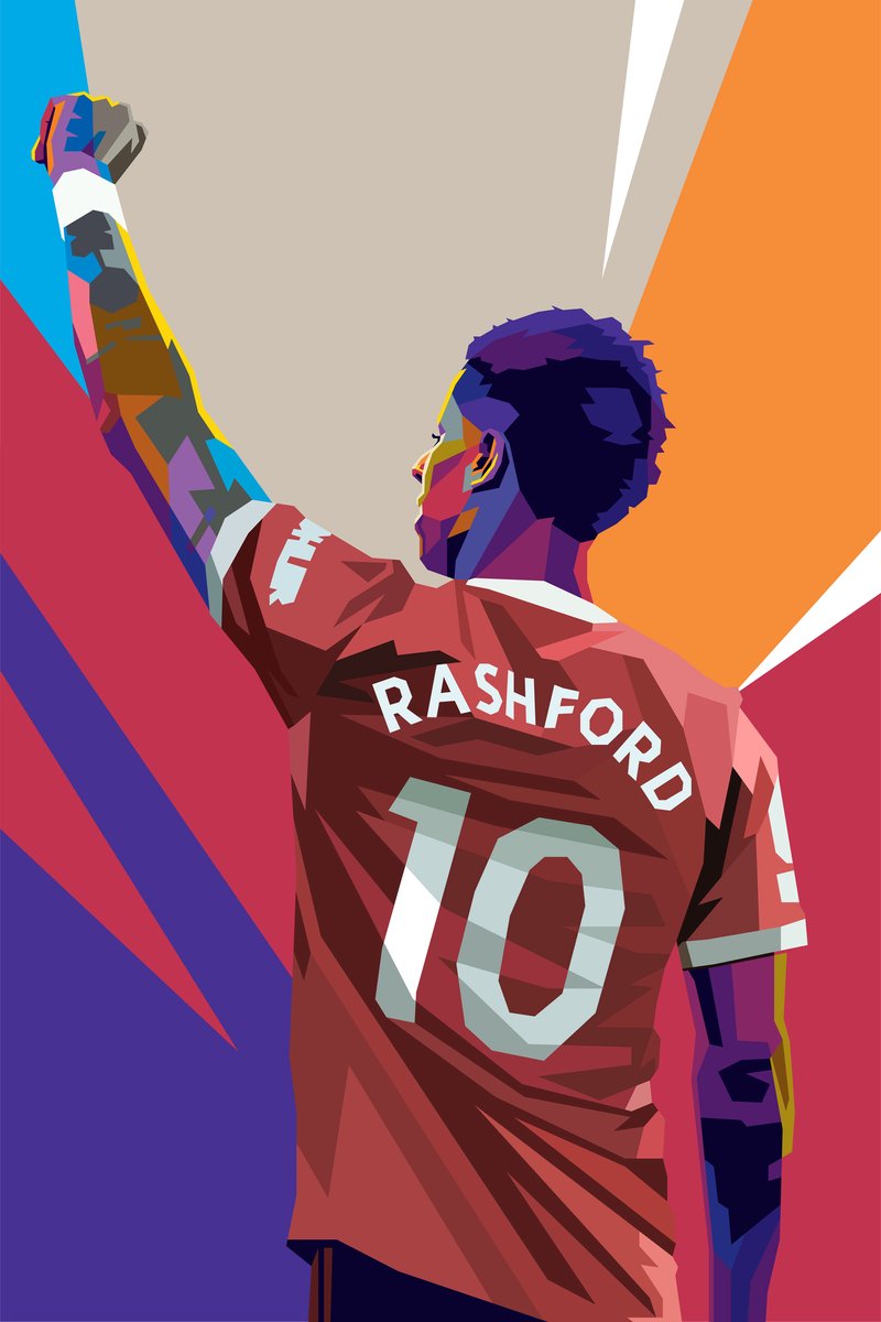 Rashford Poster - Manchester United - Marcus Rashford Pop - Voetbal - Pop - Wanddecoratie - posters - formaat 30x40cm - XS845