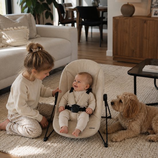 Deryan Odin Luxe Kinderstoel met Bouncer - Bruin + Nougat Bouncer — afbeelding 5