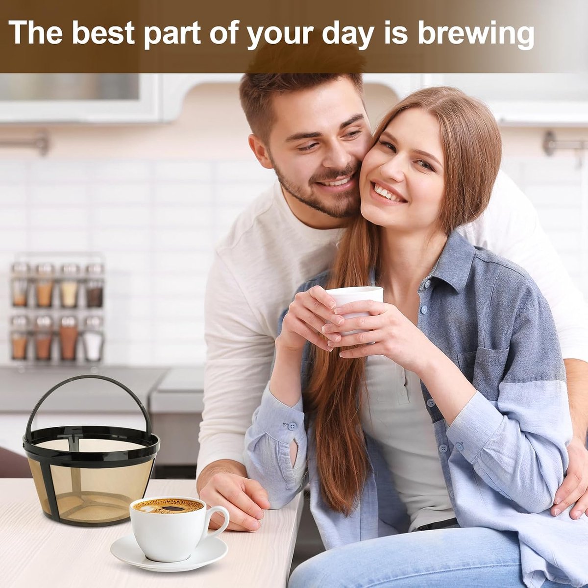 Rvs Koffiefilter - Koffie Dripper - Papierloos Giet Over Koffiedruppelaar - Herbruikbaar - Geschikt voor Black & Decker, Mr. Coffee en De Meeste - Voor Handmatige Bereiding Van Permanente Koffie - Voor Thuiskantoor, Reizen, Kamperen - Goud — cadeau in Kookcadeaus - foto 4