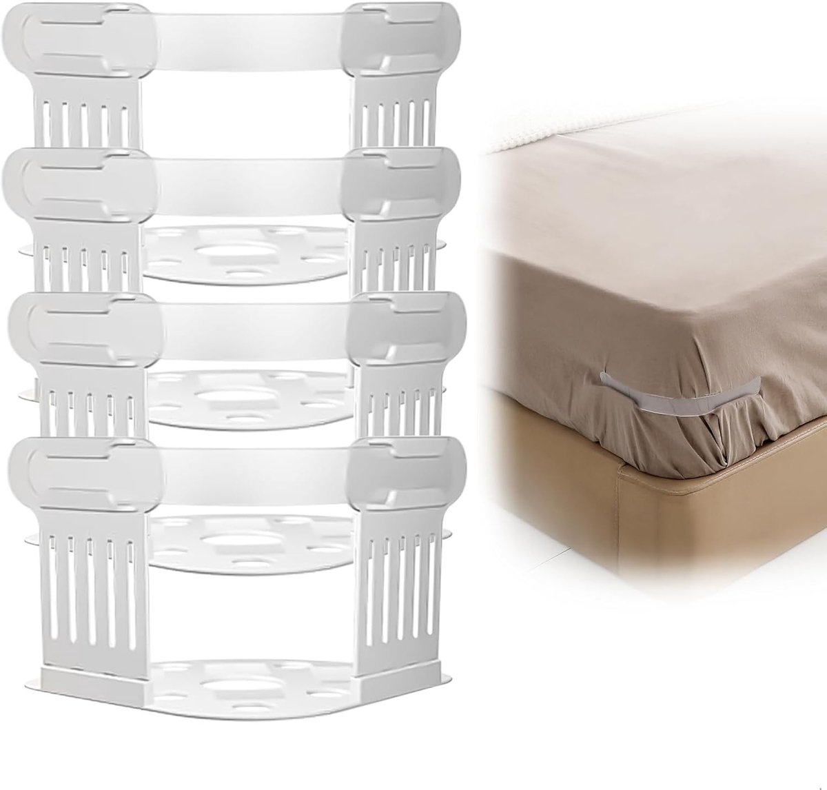 Bedlakenhouder - Wit - Robuuste en duurzame spanner - Eenvoudige installatie - Voor elk type bed