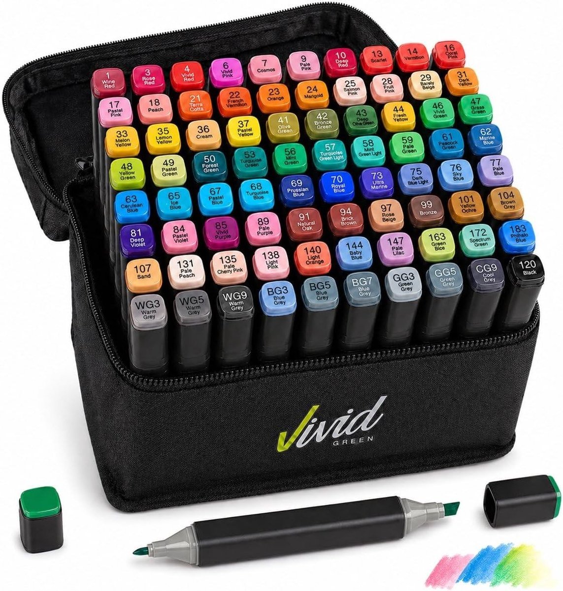 Twinmarkers Set - 80 Stuks - Dubbelzijdige Stiften - Alcoholbasis - Voor Creatieve Kunstenaars