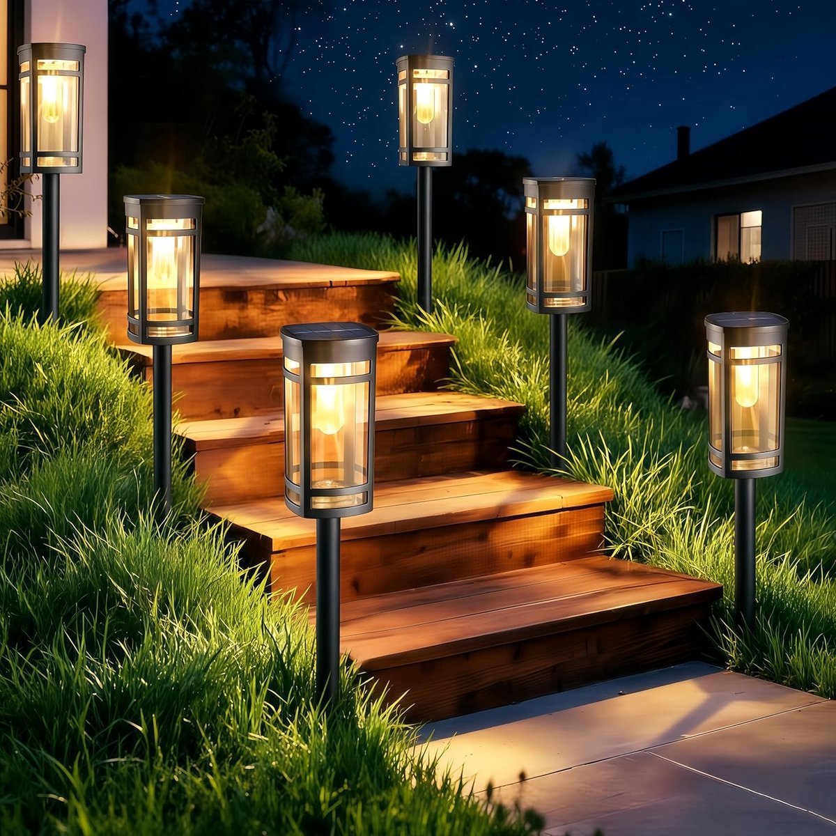 Solarverlichting voor de Tuin - Warmwitte Led - Waterdicht - Op zonne-energie - Voor Buiten