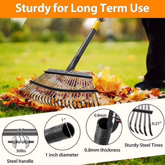 FLY HAWK 25 Teeth Garden Rake 5FT - ShopVlot — afbeelding 2