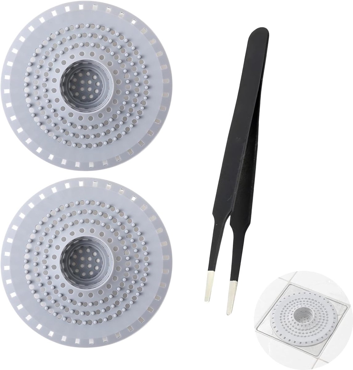 Haarvanger voor douche van siliconen, filter voor haar en douche, tegen verstopping, universeel voor douche, bad en - ShopVlot