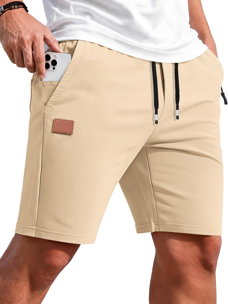 Sportshorts heren - katoen - met ritssluiting en trekkoord - ideaal voor de zomer - ShopVlot