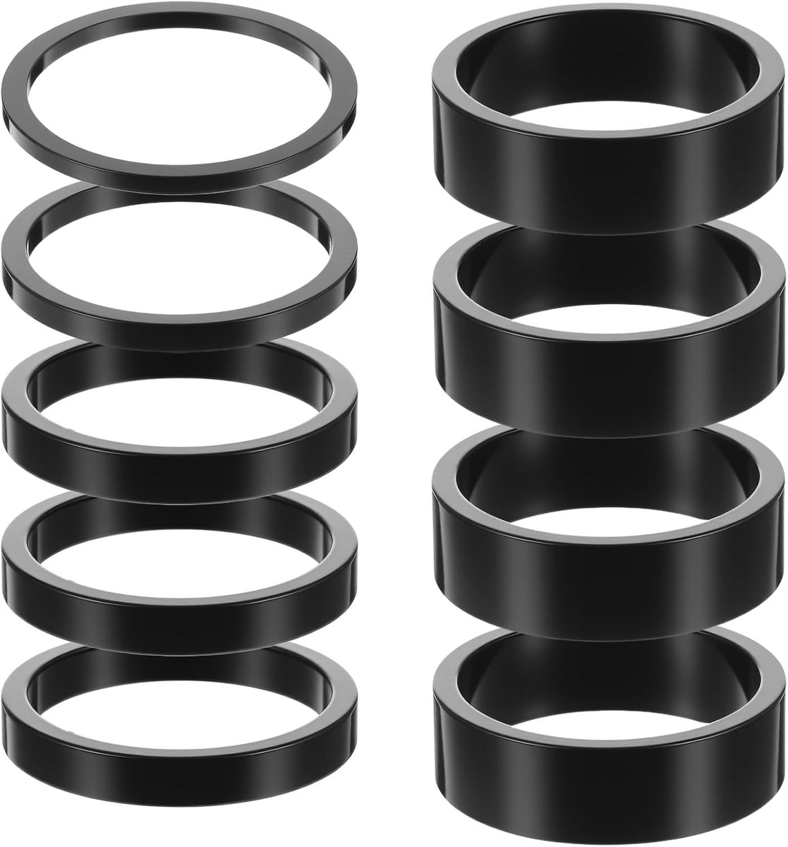 Fietsstuurafstandhouders 9 stuks - Aluminium 1 1/8 inch - Verschillende maten 2/3/5/10 mm - Eenvoudige hoogteaanpassing - ShopVlot