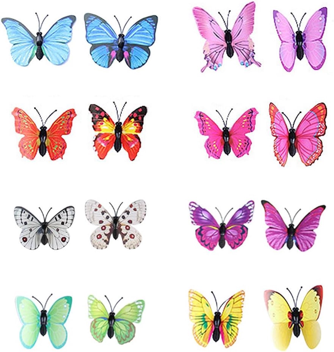 Butterfly Clips 16pcs - 3D Veiligheidsclips - Kleurrijk en Delicaat - Perfect voor Creatieve Decoratie - ShopVlot