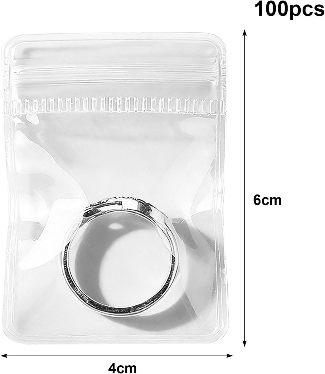 Kleine plastic zakken 4 x 6 cm - transparante ritszakken - herbruikbaar - ideaal voor monsterpresentatie - ShopVlot