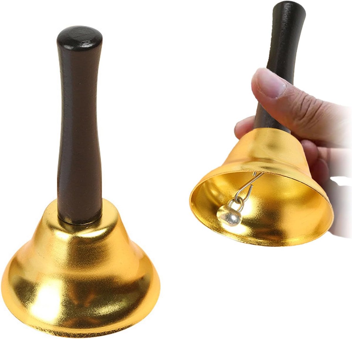 Tafelbel klein - klassieke metaal - gouden uitstraling - perfect voor service - ShopVlot