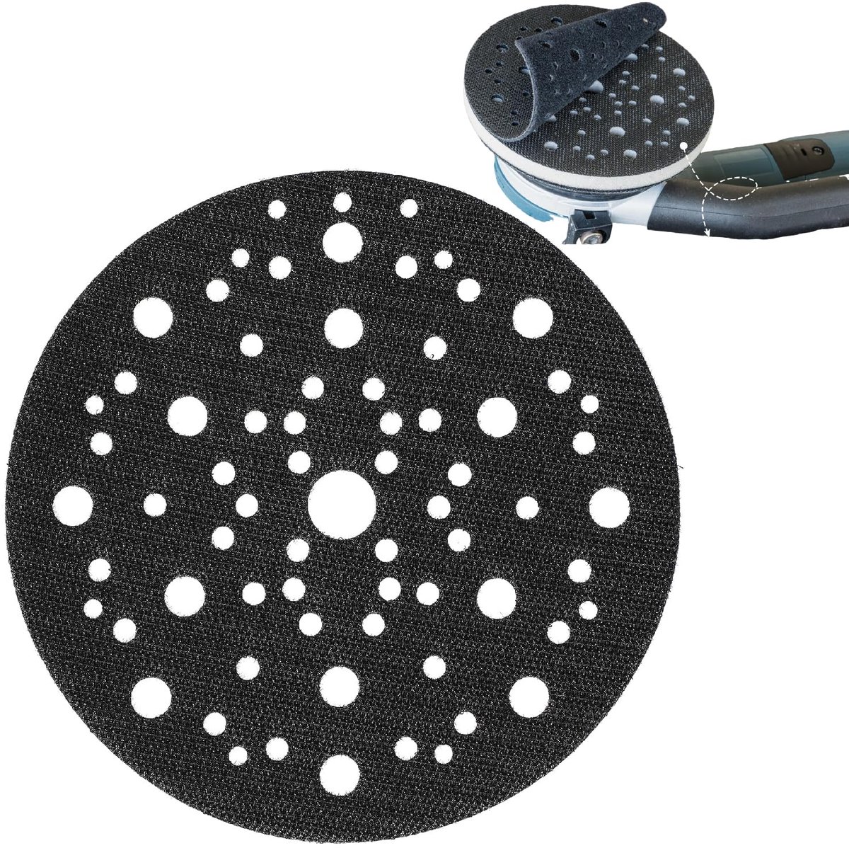 Schuurdisc beschermmat 150 mm - 70 gaten - duurzame bescherming - verlengt levensduur schuurmachine - ShopVlot
