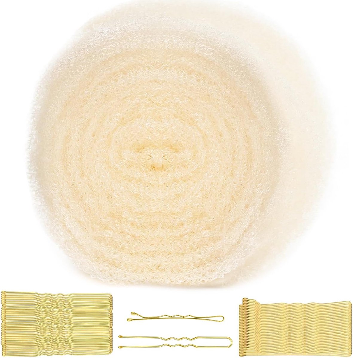Haarkussens voor kapsels 178cm - Off White - Complete set met haarspelden - Ideaal voor volumineuze opsteekkapsels - ShopVlot