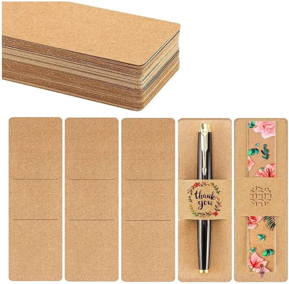 Boekmarkeringen 70 Stuks - Kraft Papier - Eco-vriendelijk en Herbruikbaar - Ideaal voor Cadeaus - ShopVlot
